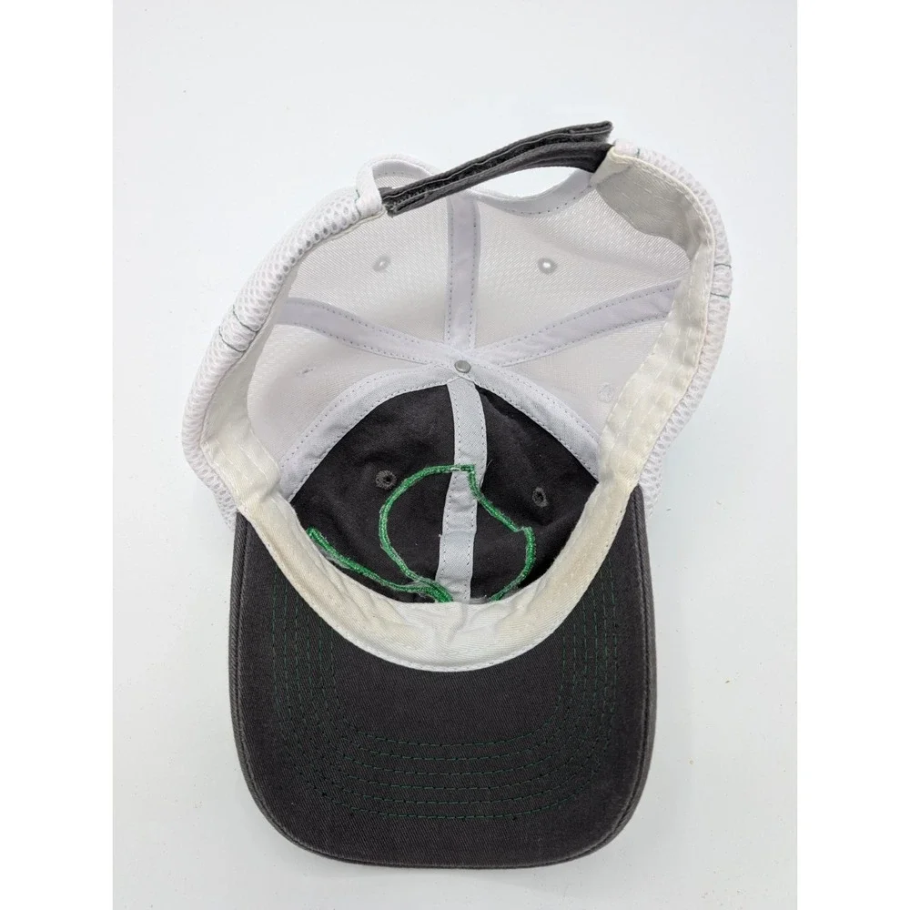 Stine Seeds Hat Mens White Gray Farmer Cap‎ Green Logo Jersey Mesh Modern Design